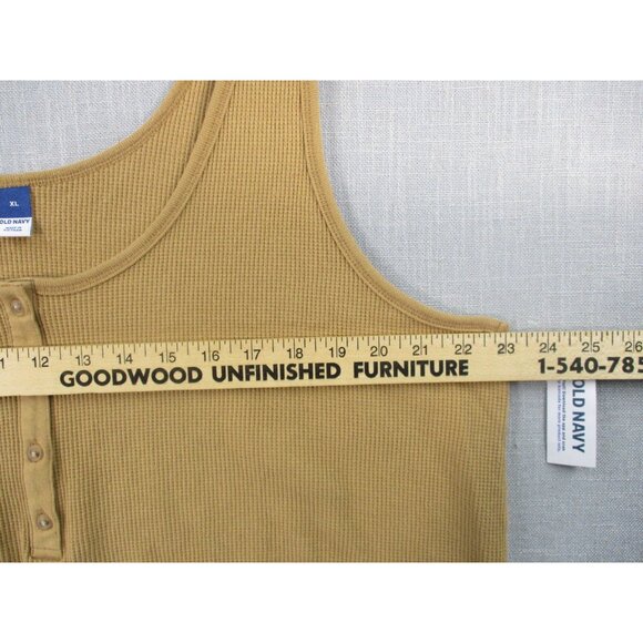 Old Navy Ribbed Henley Tank Top Butter Yellow Xl Soft Comfortable Layering Piece - Picture 4 of 7